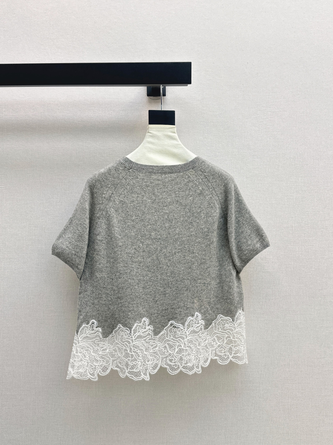 Elegant Lace Trim Wool Blend Sweater for Women - Short Sleeve, Stylish Design 8 cmp i1756522784808 2563 0 6