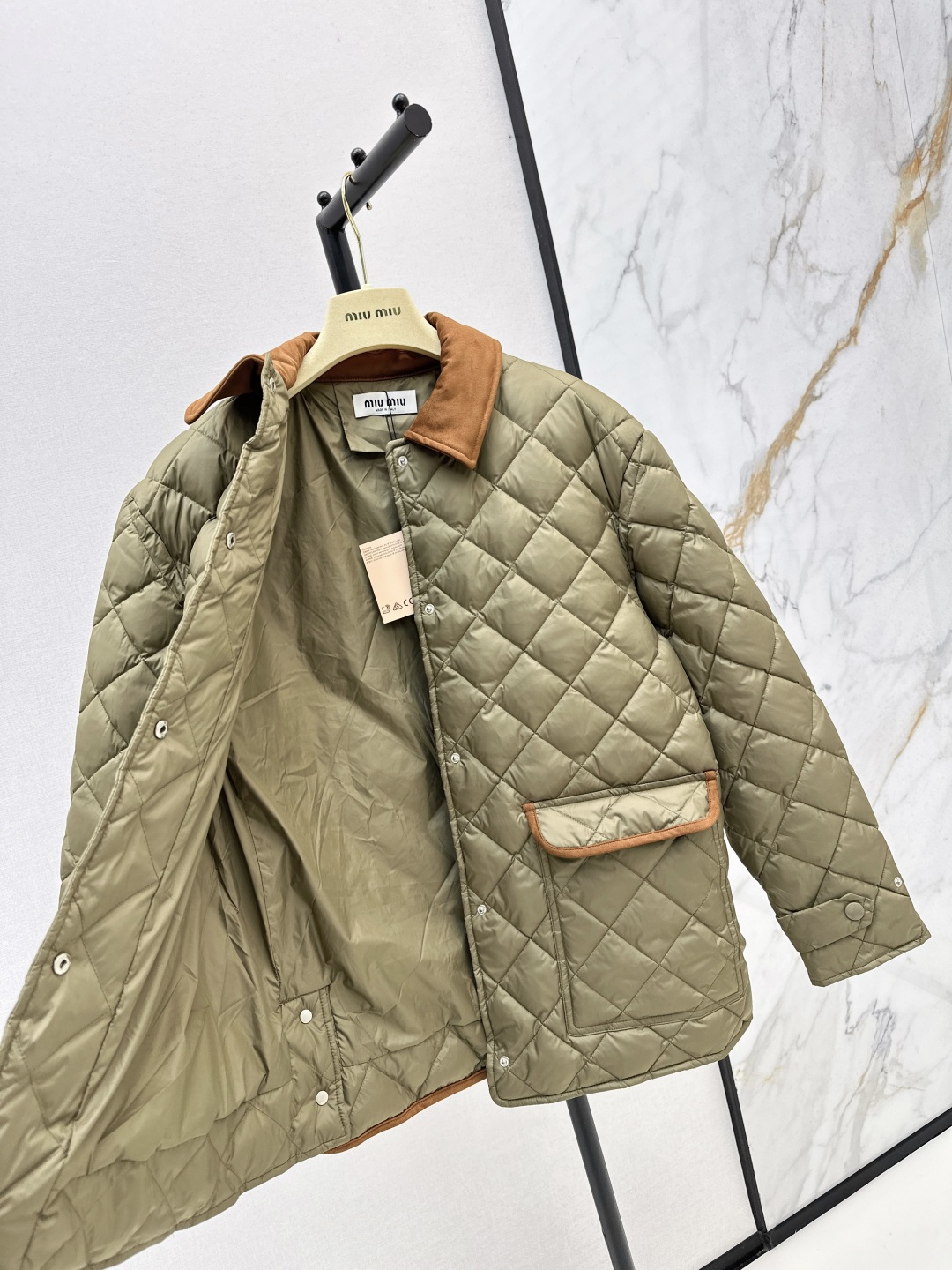 Miu Miu Women's Quilted Puffer Coat with Corduroy Collar - Fall/Winter 8 cmp i1756525270414 2745 0 6