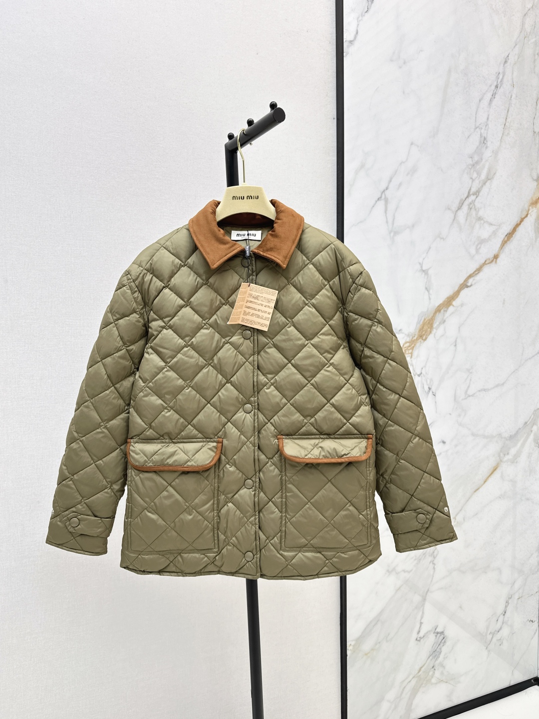 Miu Miu Women's Quilted Puffer Coat with Corduroy Collar - Fall/Winter 2 cmp i1756525270416 4570 0 0