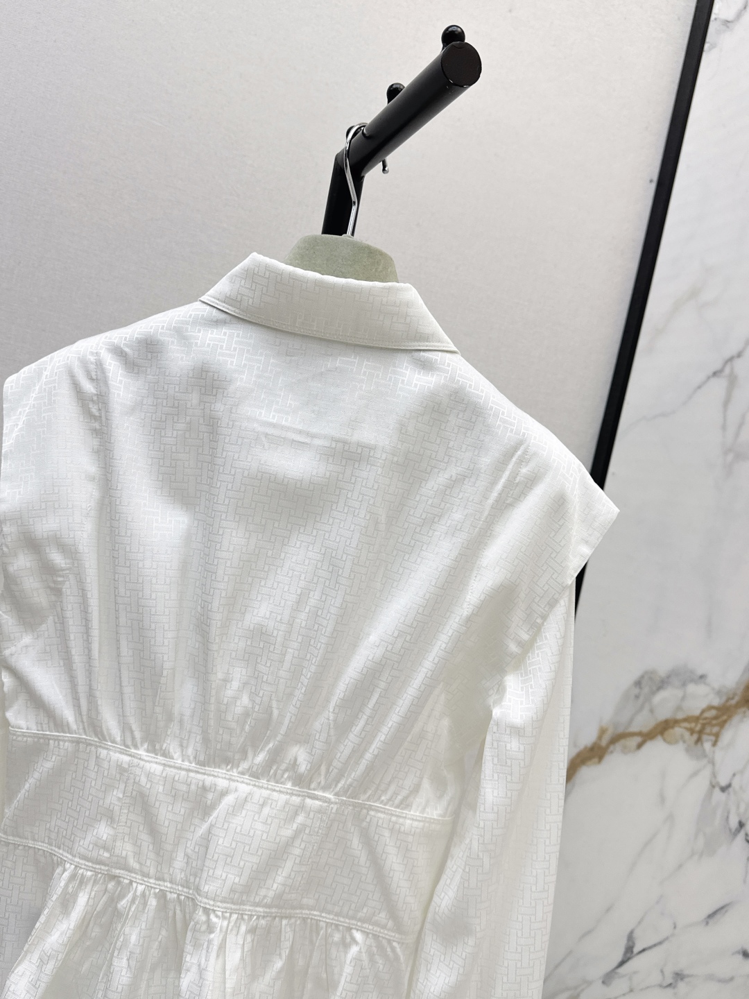 Elegant Women's White Jacquard Waist Shirt - Autumn New Collection 10 cmp i1756525608230 2453 0 8
