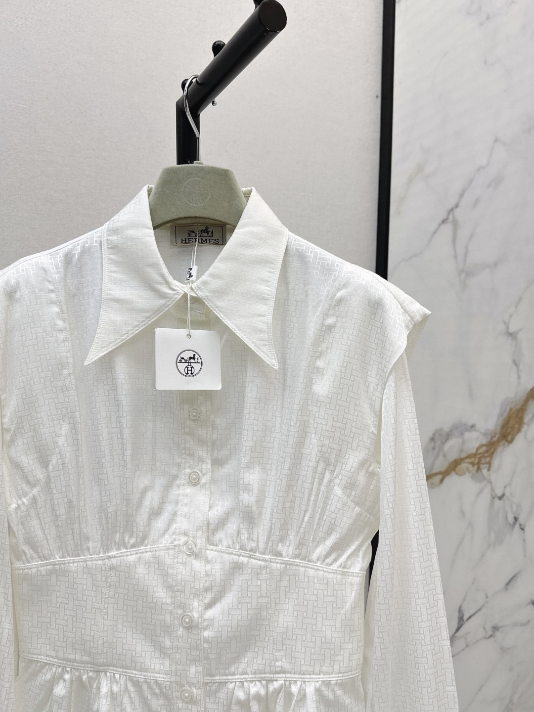 Elegant Women's White Jacquard Waist Shirt - Autumn New Collection 5 cmp i1756525613688 5707 0 3