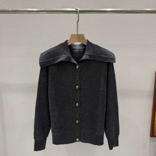 Elegant Cashmere Cardigan with Sailor Collar & Metal Knot Buttons 1 Elegant Cashmere Cardigan with Sailor Collar & Metal Knot Buttons