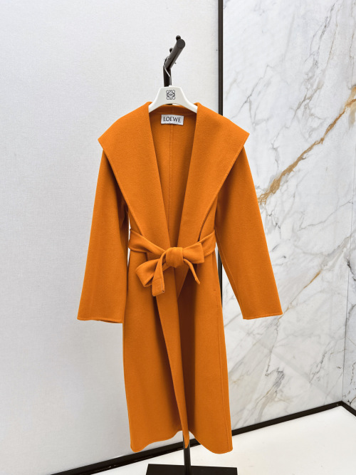 Loewe Double-Faced Wool Long Coat with Belt - Elegant and Warm Outerwear 1 Loewe Double-Faced Wool Long Coat with Belt - Elegant and Warm Outerwear