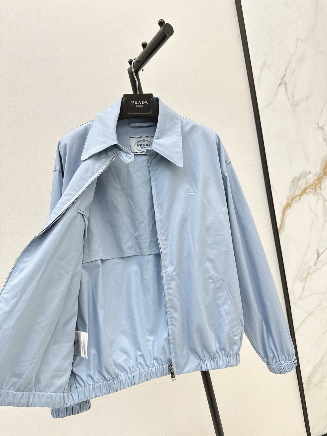 Prada Light Blue Jacket With Back Triangle Logo, Perfect for Fall 8 cmp i1756613144708 1338 0 6