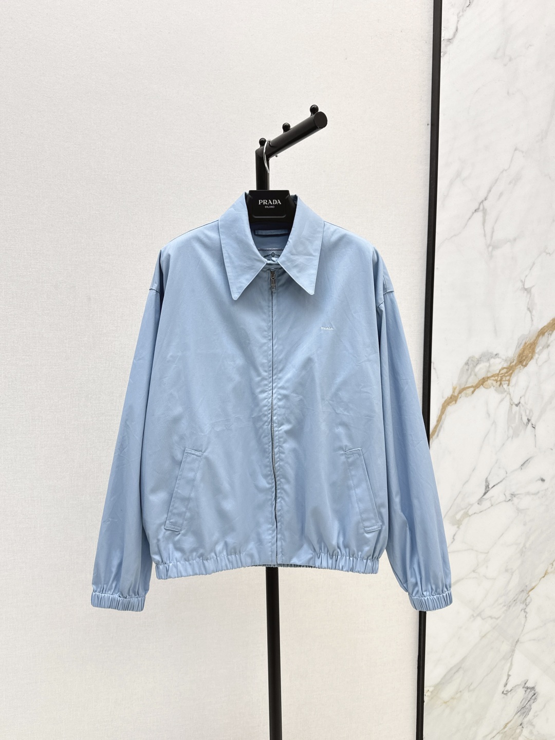 Prada Light Blue Jacket With Back Triangle Logo, Perfect for Fall 2 cmp i1756613144708 6413 0 0