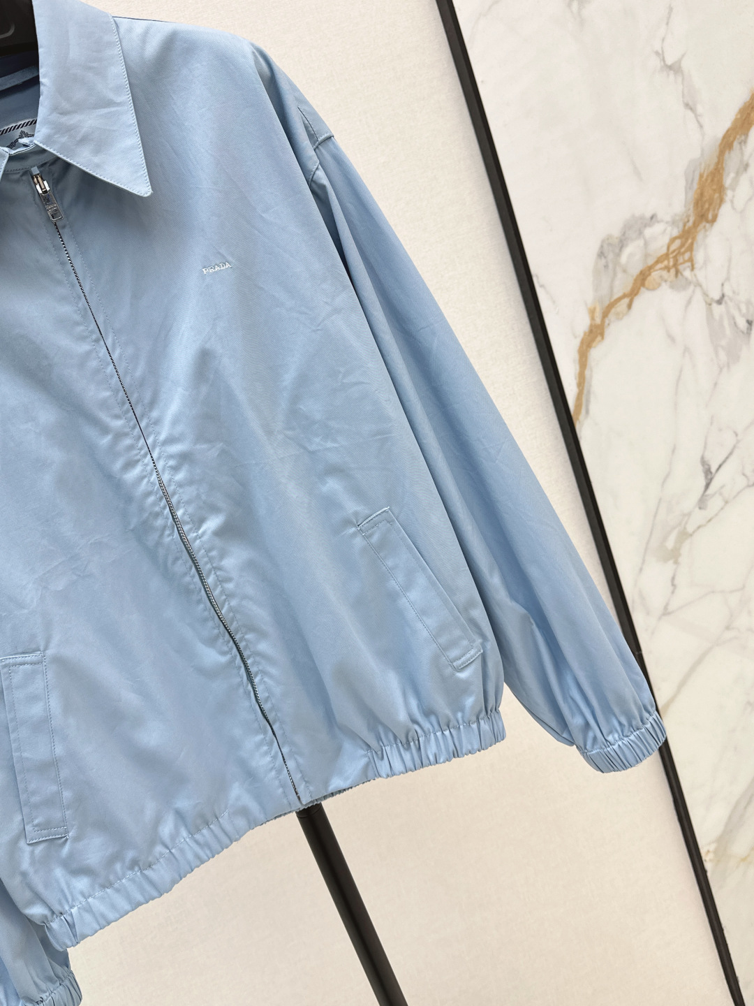 Prada Light Blue Jacket With Back Triangle Logo, Perfect for Fall 7 cmp i1756613144708 9616 0 5