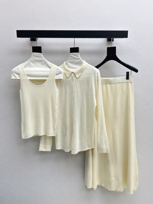 Women's Wool Lounge Set - Sleeveless Top, Knit Shirt & Elastic Waist Skirt 1 Women's Wool Lounge Set - Sleeveless Top, Knit Shirt & Elastic Waist Skirt
