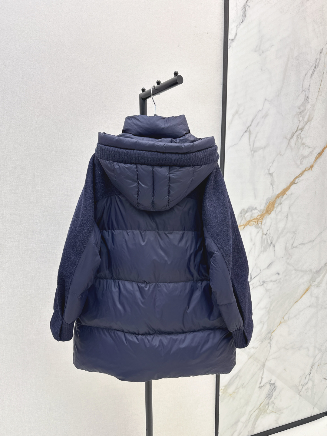 Stylish Women's Color Block Wool Sleeve Hooded Puffer Coat - Winter Essential 10 cmp i1756617435373 4550 0 8