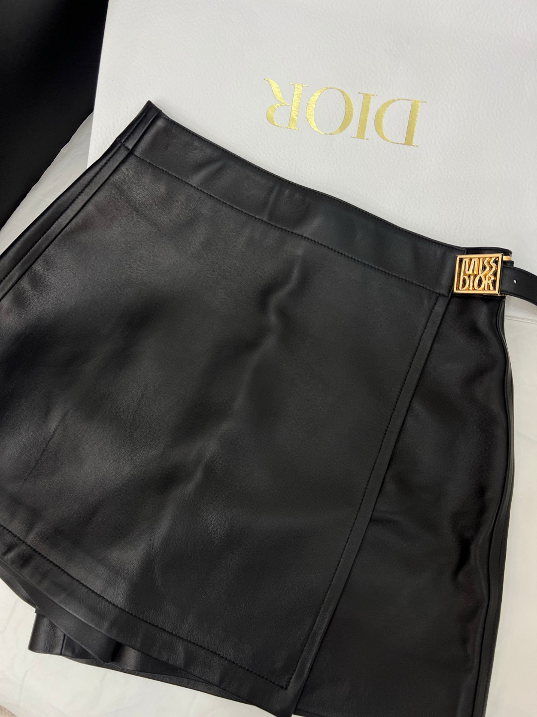 Dior Lambskin Leather Skirt with Crossover Design and Anti-Exposure Feature 2 cmp i1756699638915 3675 0 0