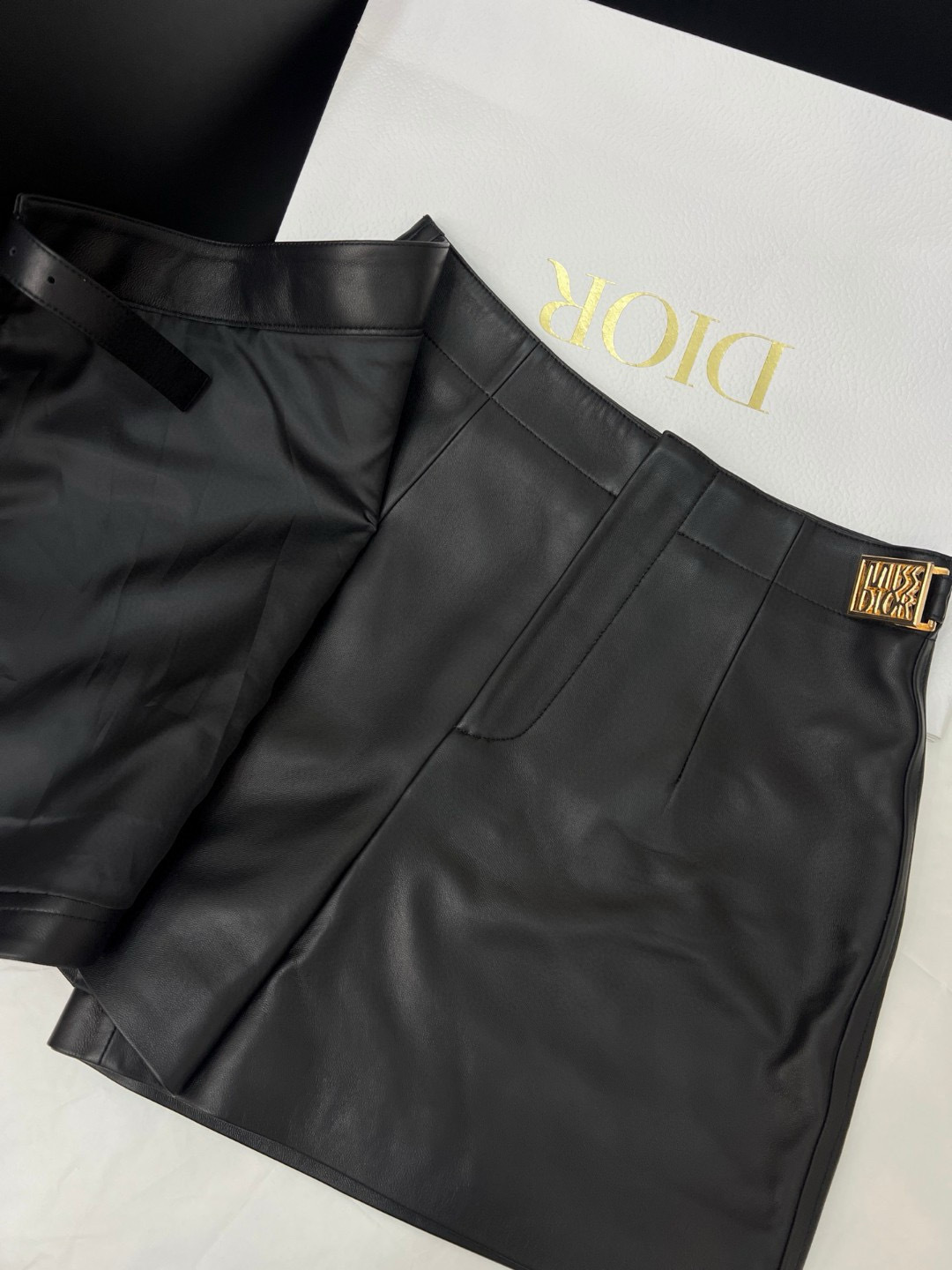 Dior Lambskin Leather Skirt with Crossover Design and Anti-Exposure Feature 3 cmp i1756699639181 7422 0 1