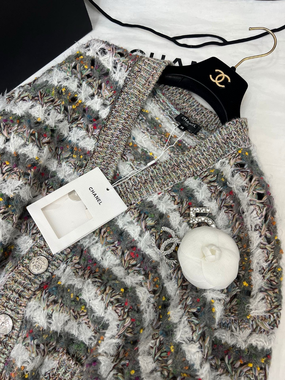 Chanel Striped Knit Cardigan Loose Fit Casual Fashionable 4 cmp i1756700036309 4370 0 2
