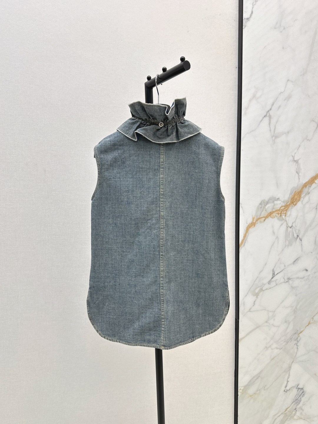 Dior Denim Vest with Detachable Ruffle Trim - Vintage Blue Sleeveless Top 9 cmp i1756709490787 392 0 7