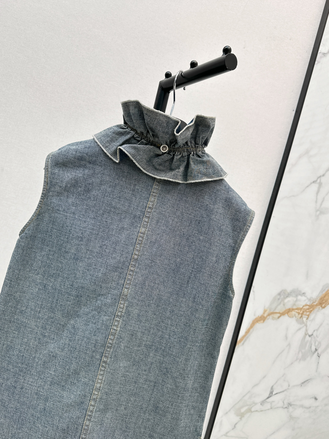 Dior Denim Vest with Detachable Ruffle Trim - Vintage Blue Sleeveless Top 10 cmp i1756709494960 151 0 8