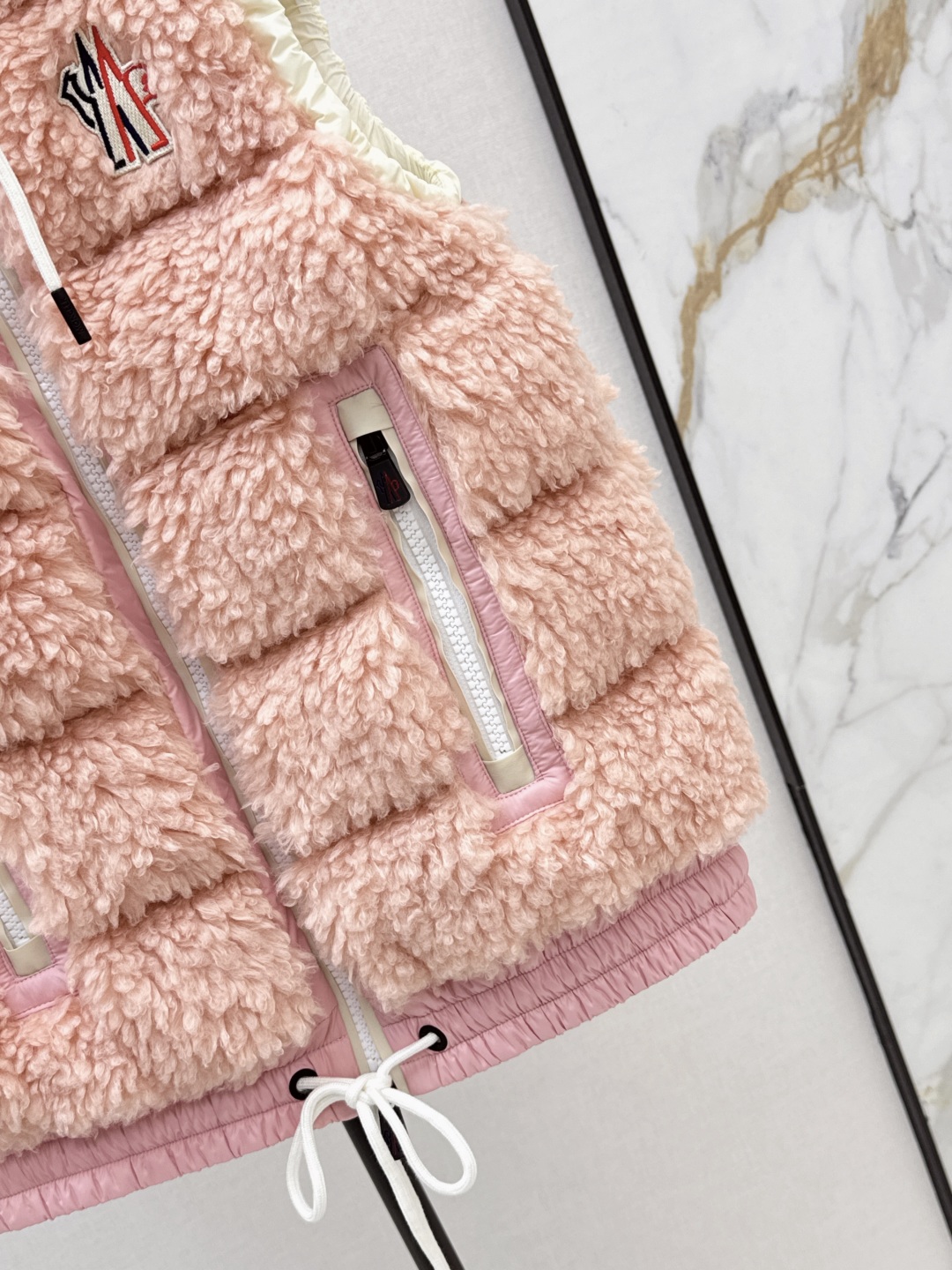Moncler Women's Pink Teddy Fleece Down Vest Hooded Winter Warm Outerwear 9 cmp i1756711316586 9044 0 7