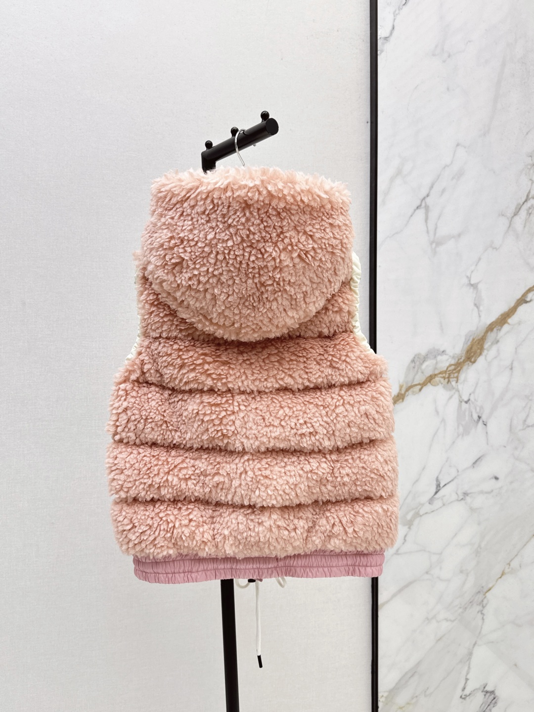 Moncler Women's Pink Teddy Fleece Down Vest Hooded Winter Warm Outerwear 10 cmp i1756711316587 4706 0 8