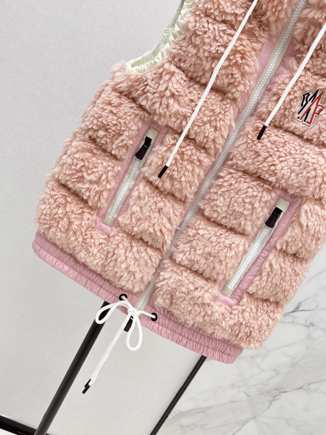 Moncler Women's Pink Teddy Fleece Down Vest Hooded Winter Warm Outerwear 8 cmp i1756711320286 3914 0 6