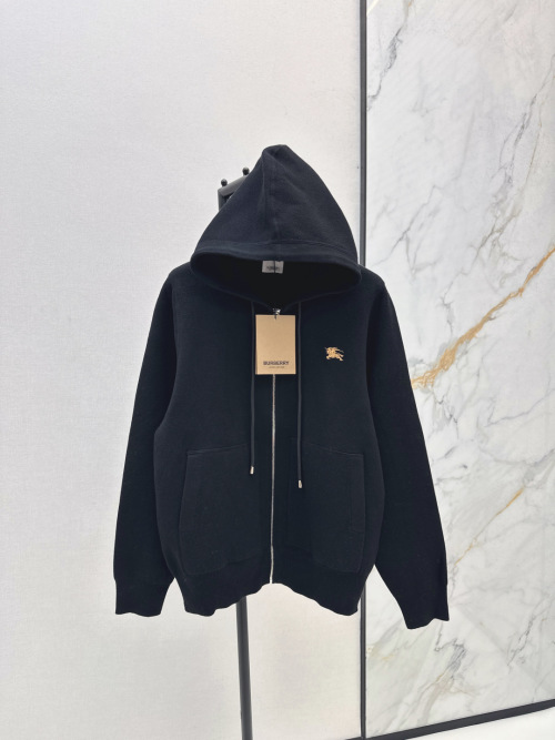 Burberry Women's Black Zip-Up Hoodie with Signature Horseferry Logo 1 Burberry Women's Black Zip-Up Hoodie with Signature Horseferry Logo