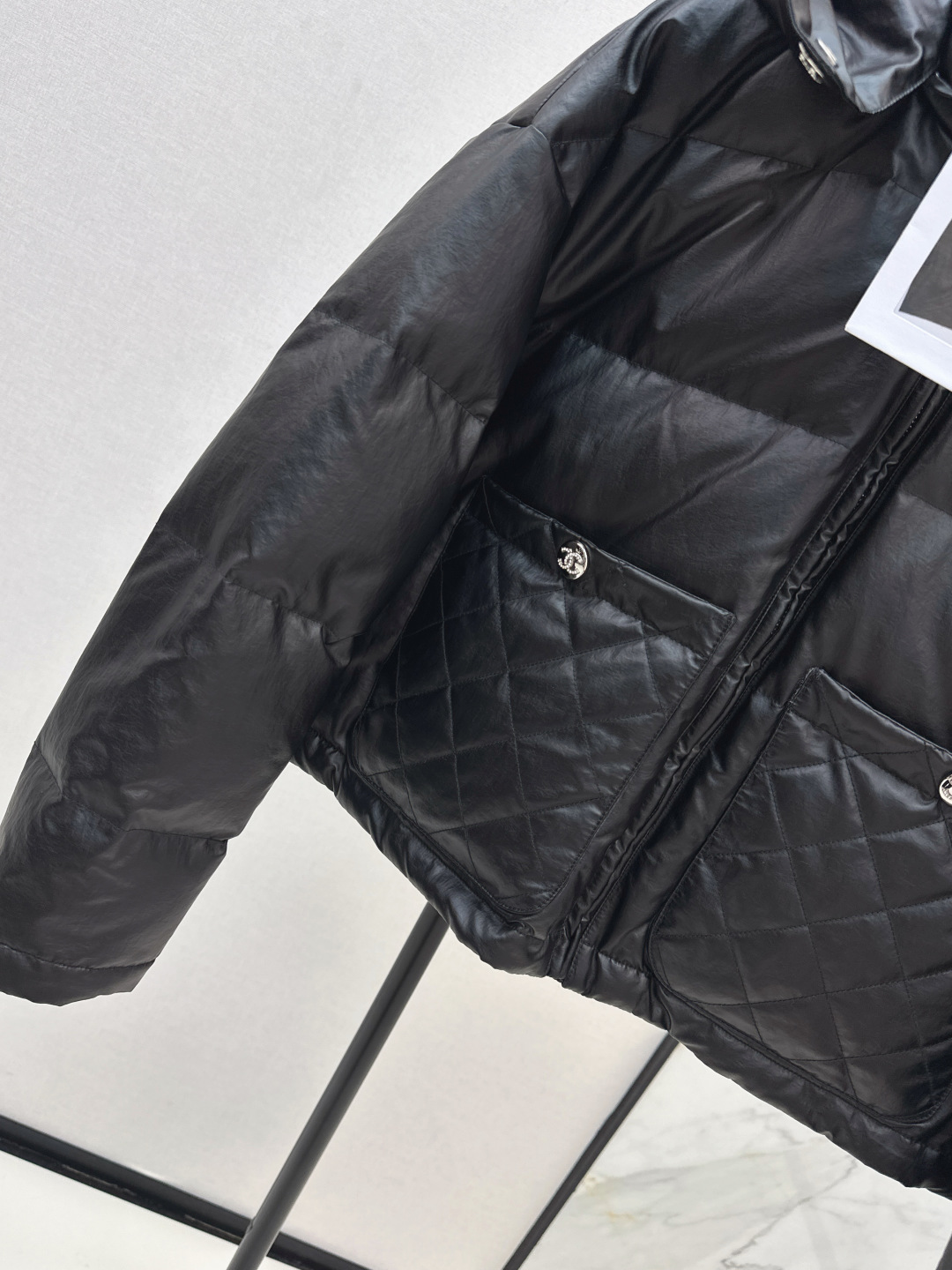 Chanel-Inspired Black Puffer Jacket with Hood, Double Pockets - Stylish & Warm 7 cmp i1756713251046 9464 0 9