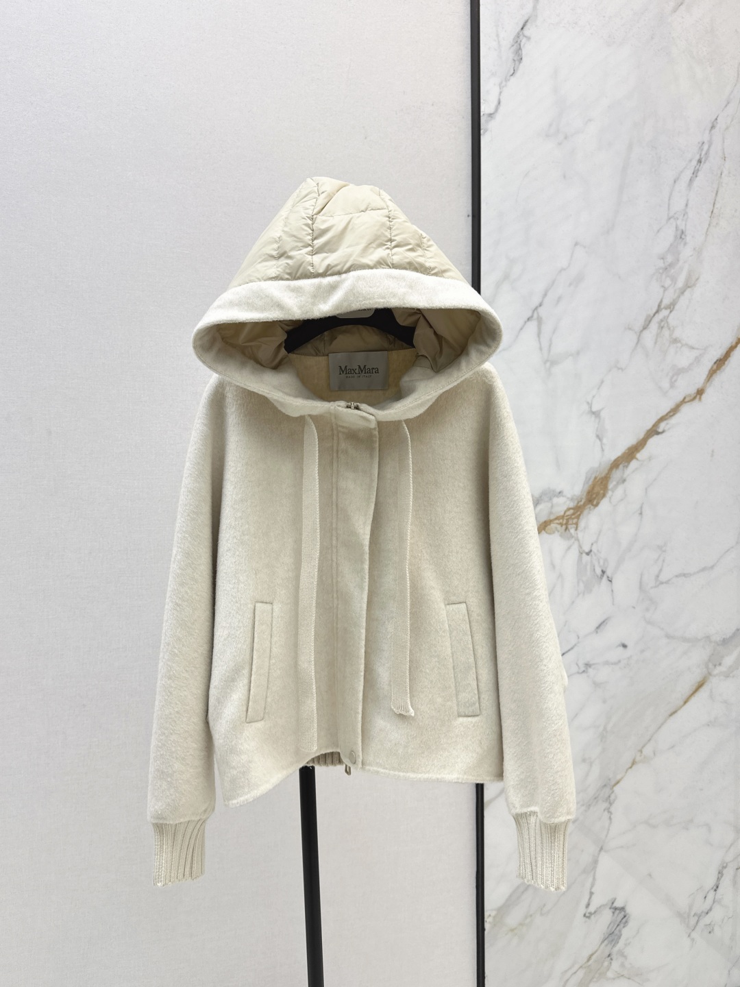 Max Mara Women's Wool-Blend Hooded Down Jacket, Short Padded Coat 2 cmp i1756713672677 4125 0 0