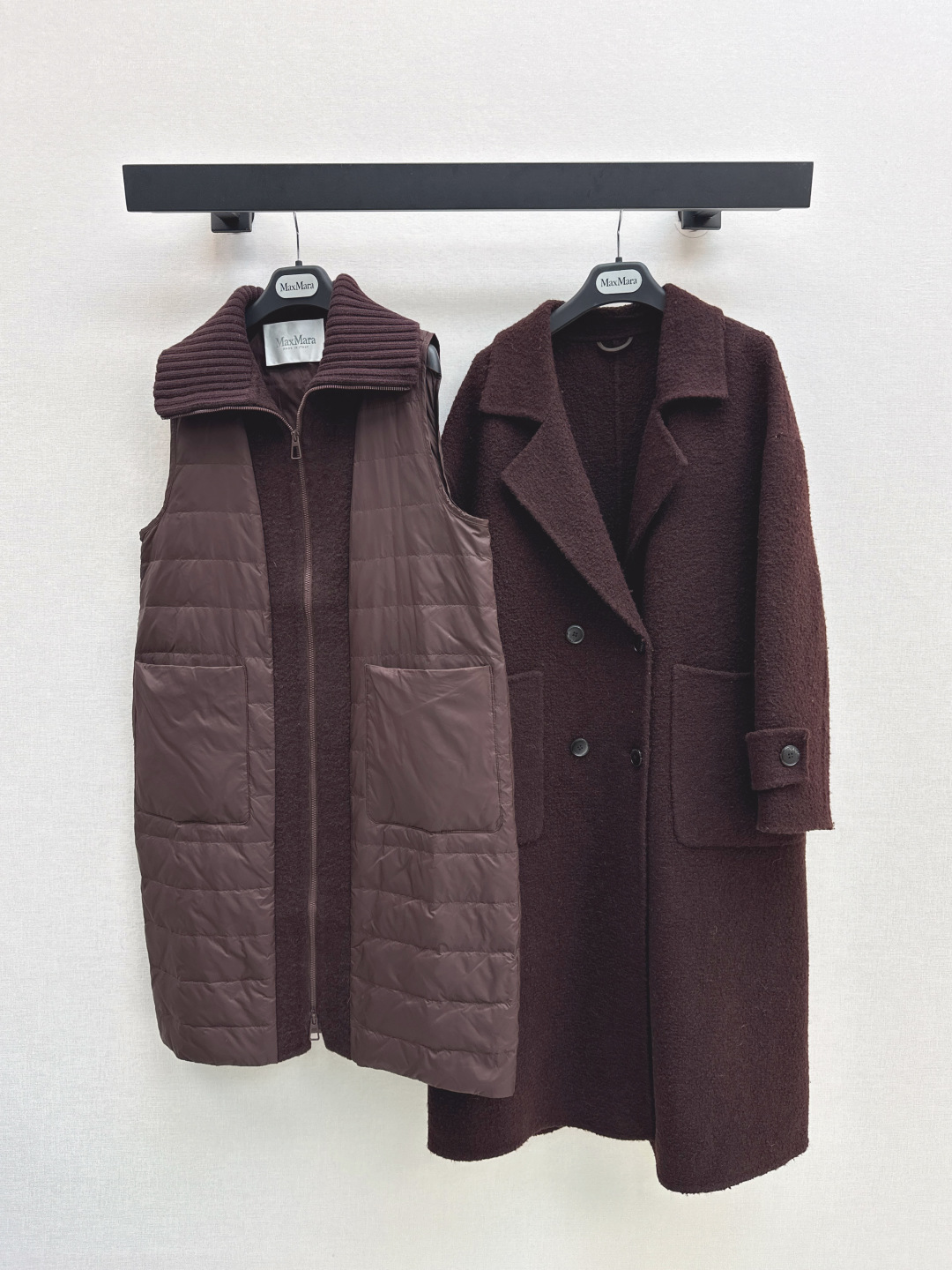 Max Mara Tweed Jas met Afneembaar Donsvest - Elegant en Veelzijdig