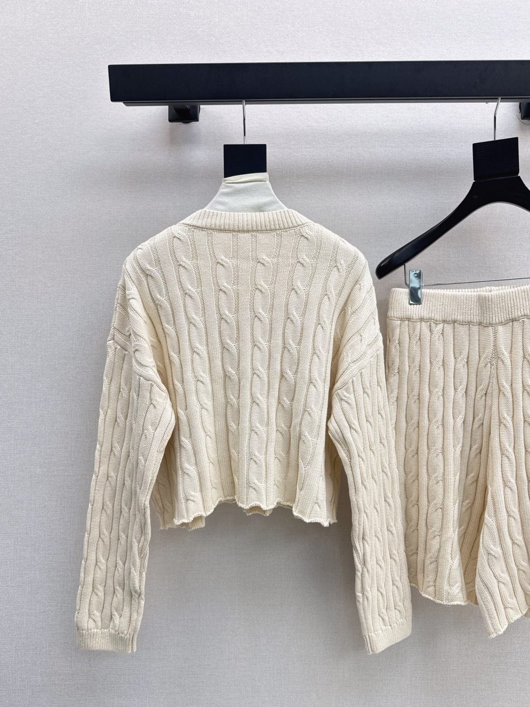 Wool Knit Sweater and Shorts Set - Elegant Cable Knit Loungewear for Women 7 cmp i1756714490725 6278 0 5