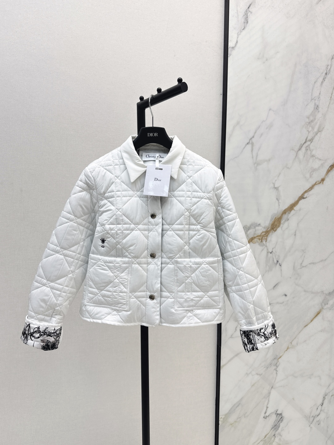 Veste matelassée Dior Caro à motif Cannage, légère et chaude pour femme