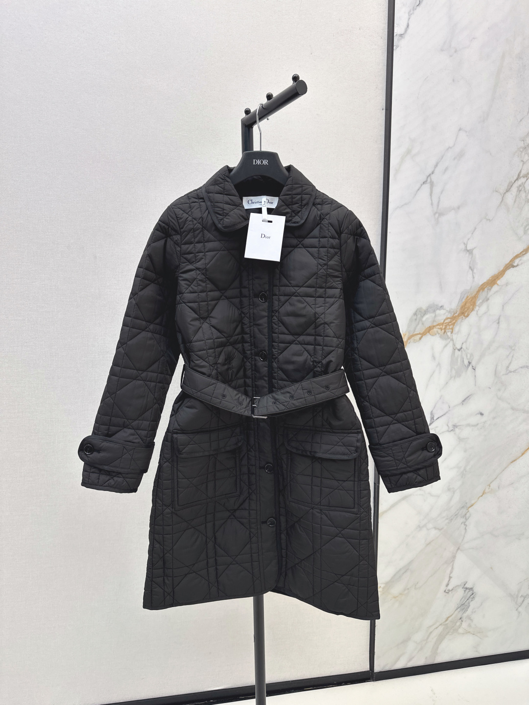 Dior Quilted Long Coat with Belt, Fall/Winter, Black Nylon, Slim Fit 2 cmp i1756718280840 2198 0 0