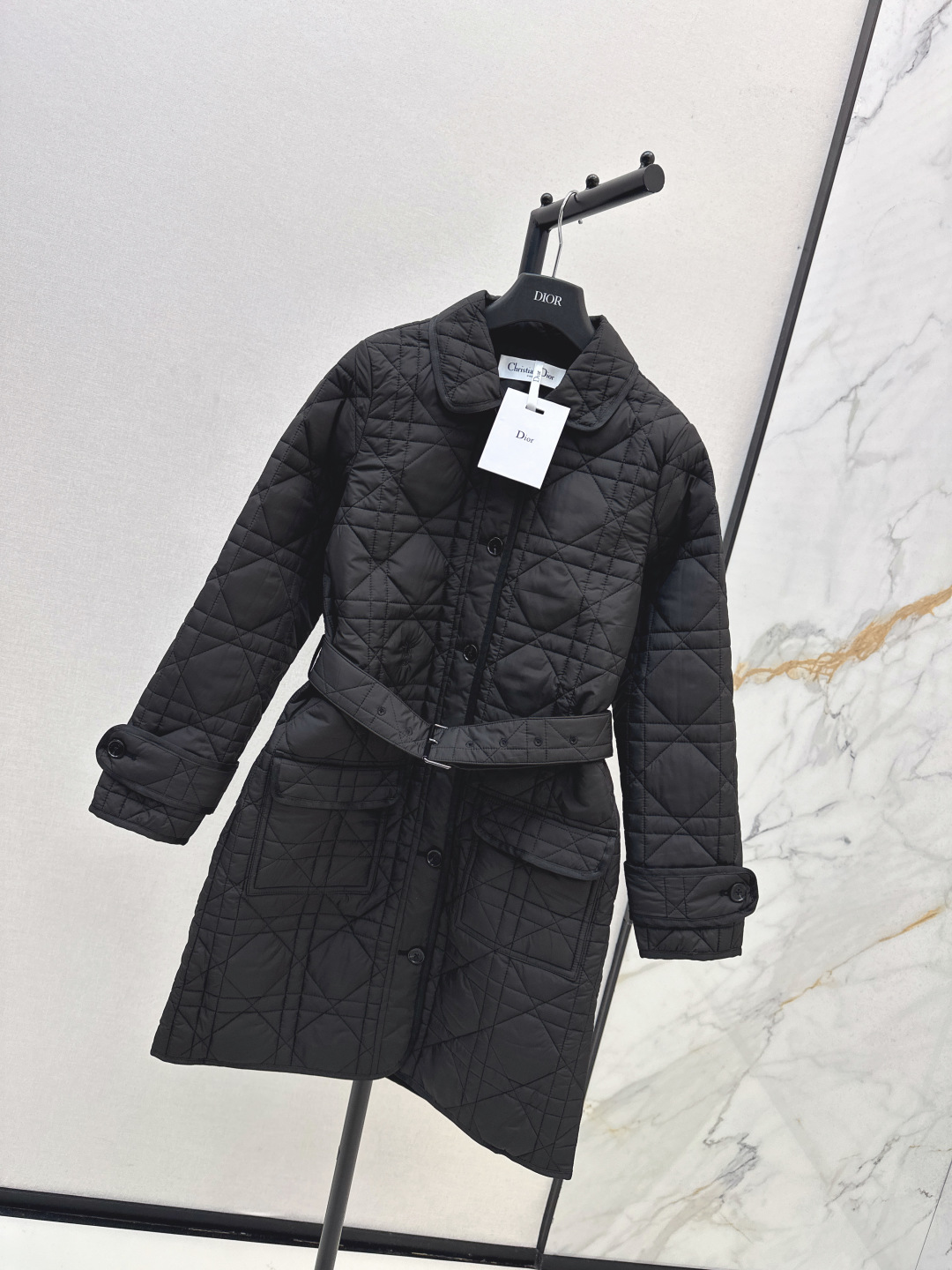 Dior Quilted Long Coat with Belt, Fall/Winter, Black Nylon, Slim Fit 3 cmp i1756718280842 8826 0 1