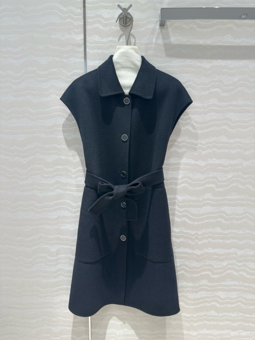 Elegant Wool Blend Belted Vest - Sleeveless Coat for Women 1 Elegant Wool Blend Belted Vest - Sleeveless Coat for Women