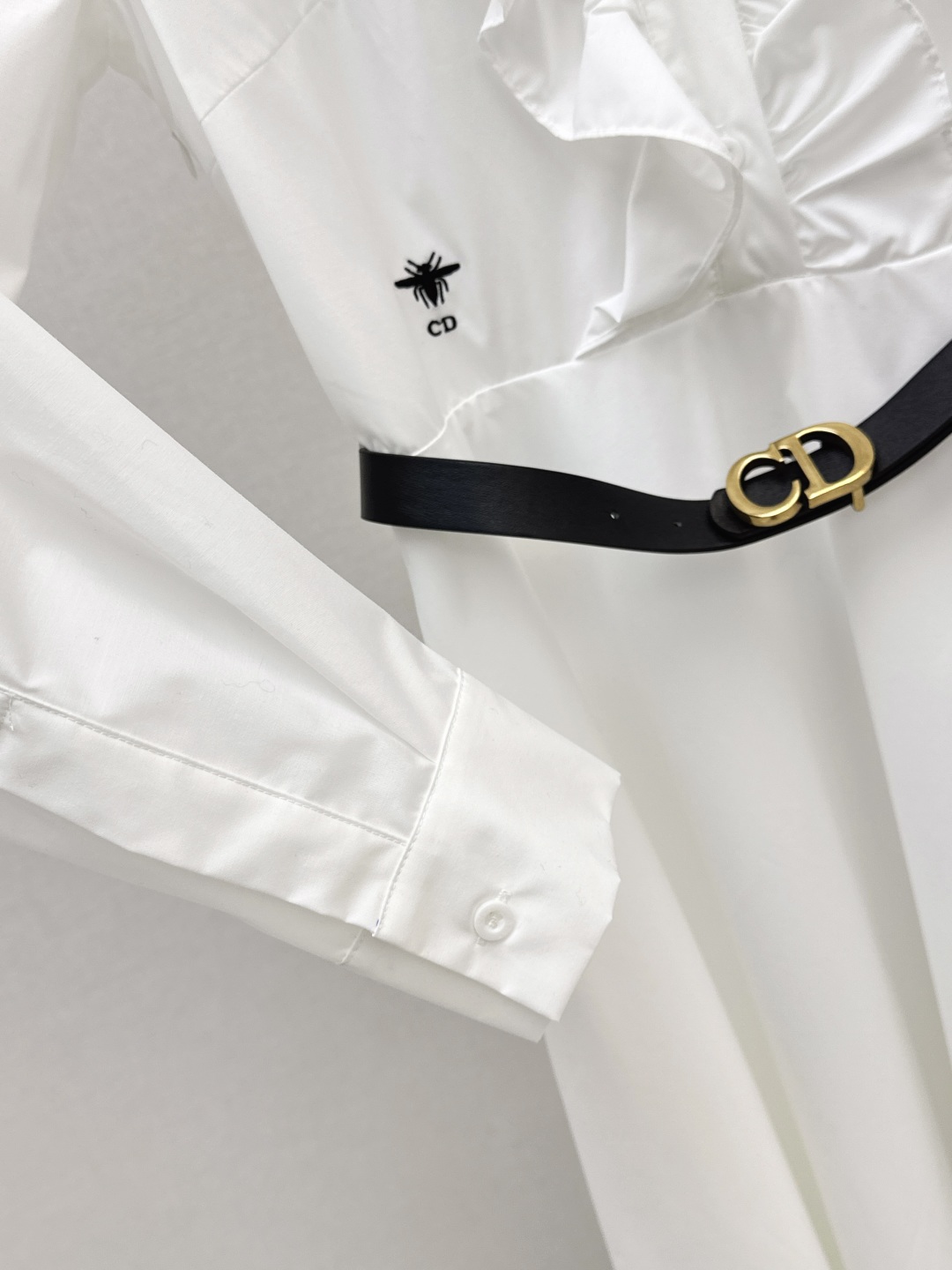 Dior White Cotton Poplin Dress with Ruffled Trim and Belt 7 cmp i1756795611801 7202 0 5