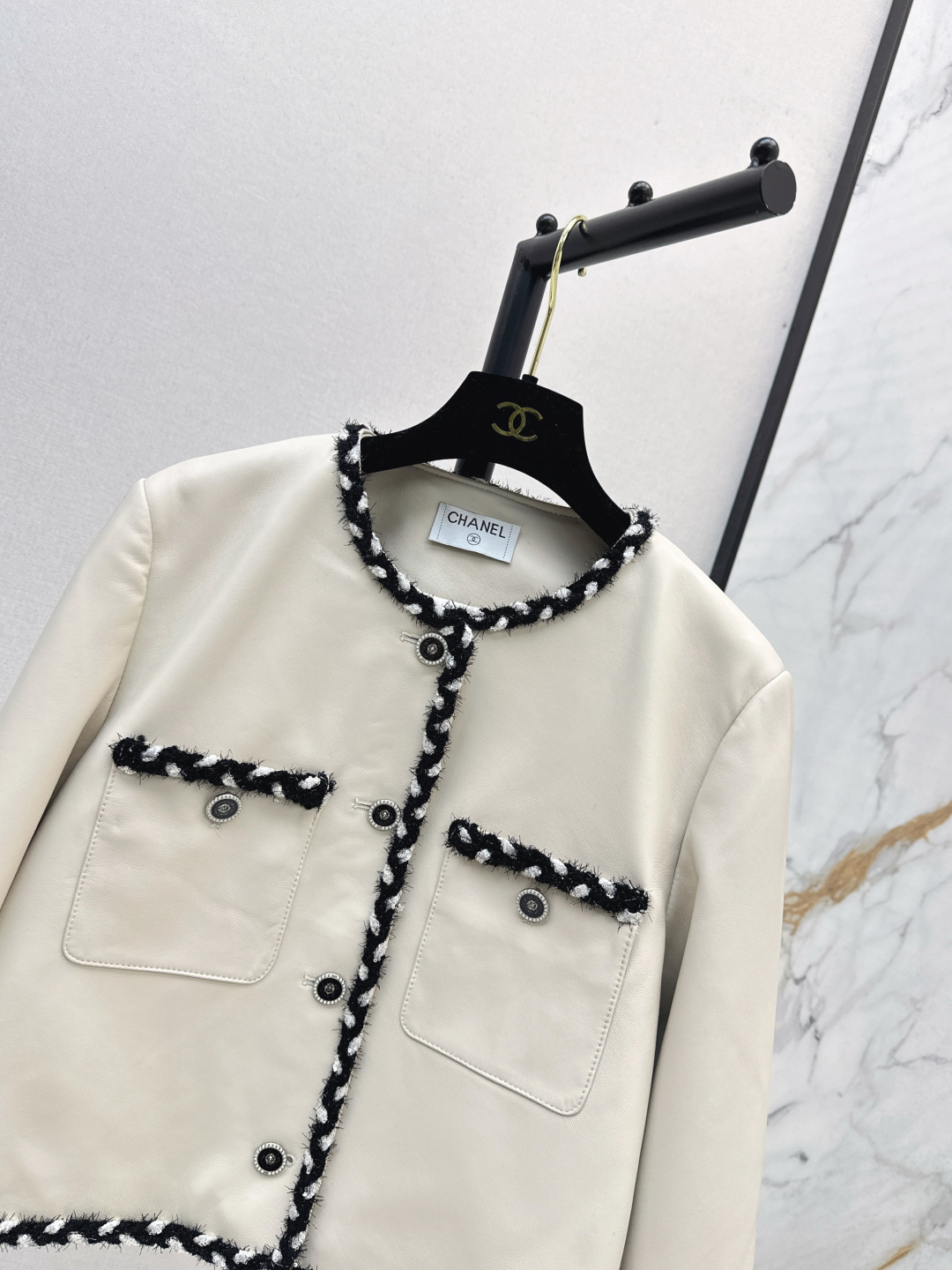 Chanel Women's Lambskin Leather Jacket with Braided Trim - Elegant Outerwear 4 cmp i1756796457866 1817 0 2