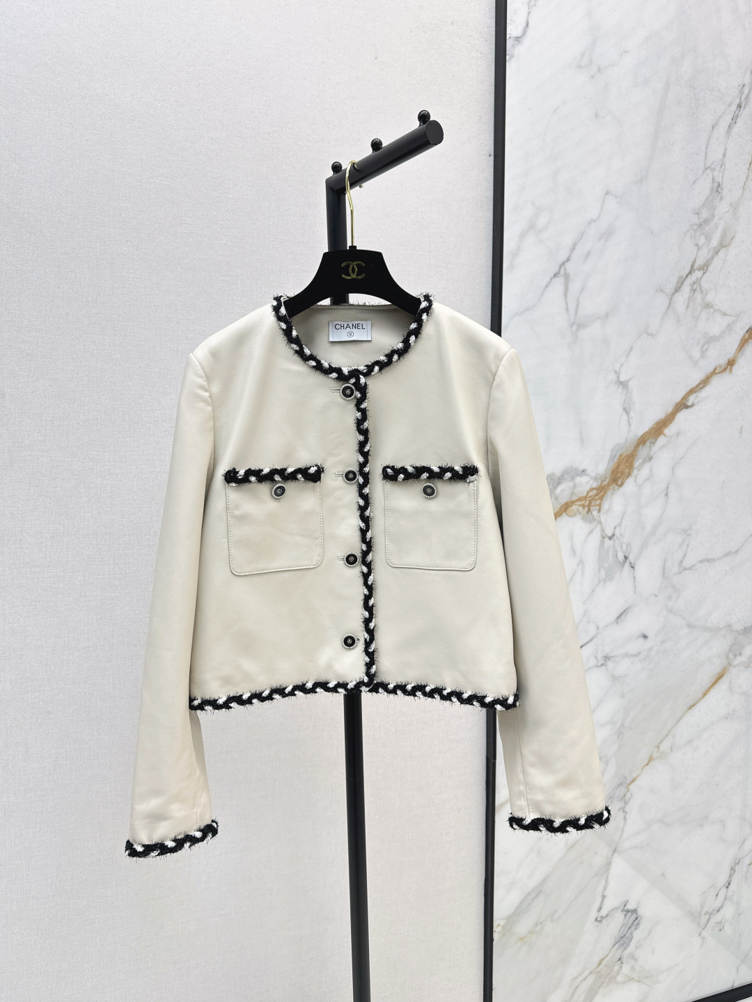 Chanel Women's Lambskin Leather Jacket with Braided Trim - Elegant Outerwear 2 cmp i1756796462381 4029 0 0