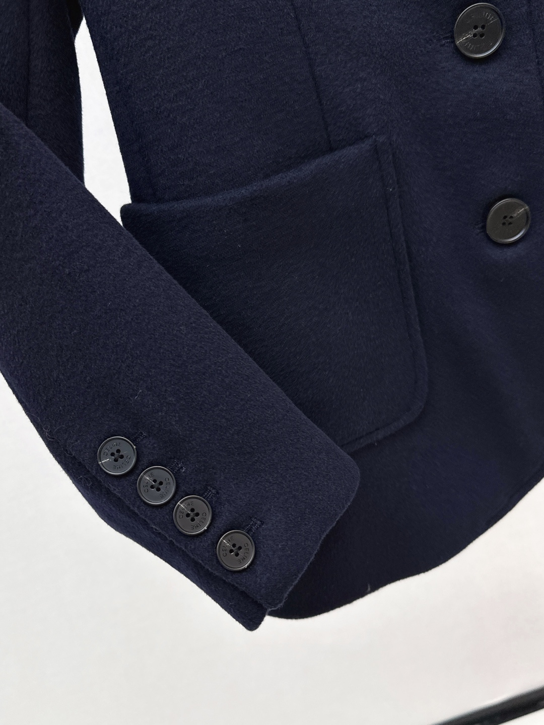 CELINE Women's Navy Wool Letter Logo Blazer Elegant Business Casual Coat 8 cmp i1757831705137 5632 0 7