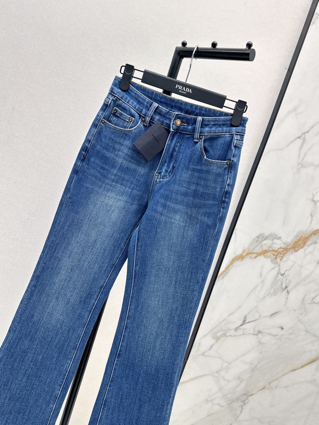Prada Women's Denim Jeans Minimalist Flare Leg High Waist Blue 5 cmp i1757844923302 6959 0 3