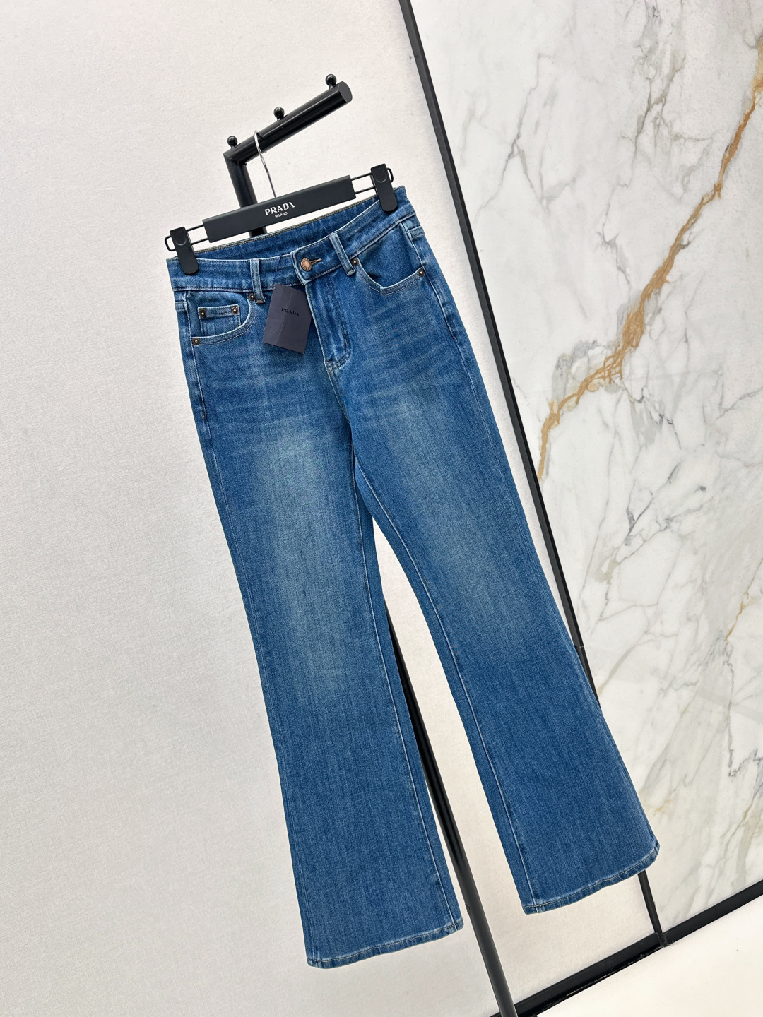 Prada Women's Denim Jeans Minimalist Flare Leg High Waist Blue 4 cmp i1757844923302 8245 0 2