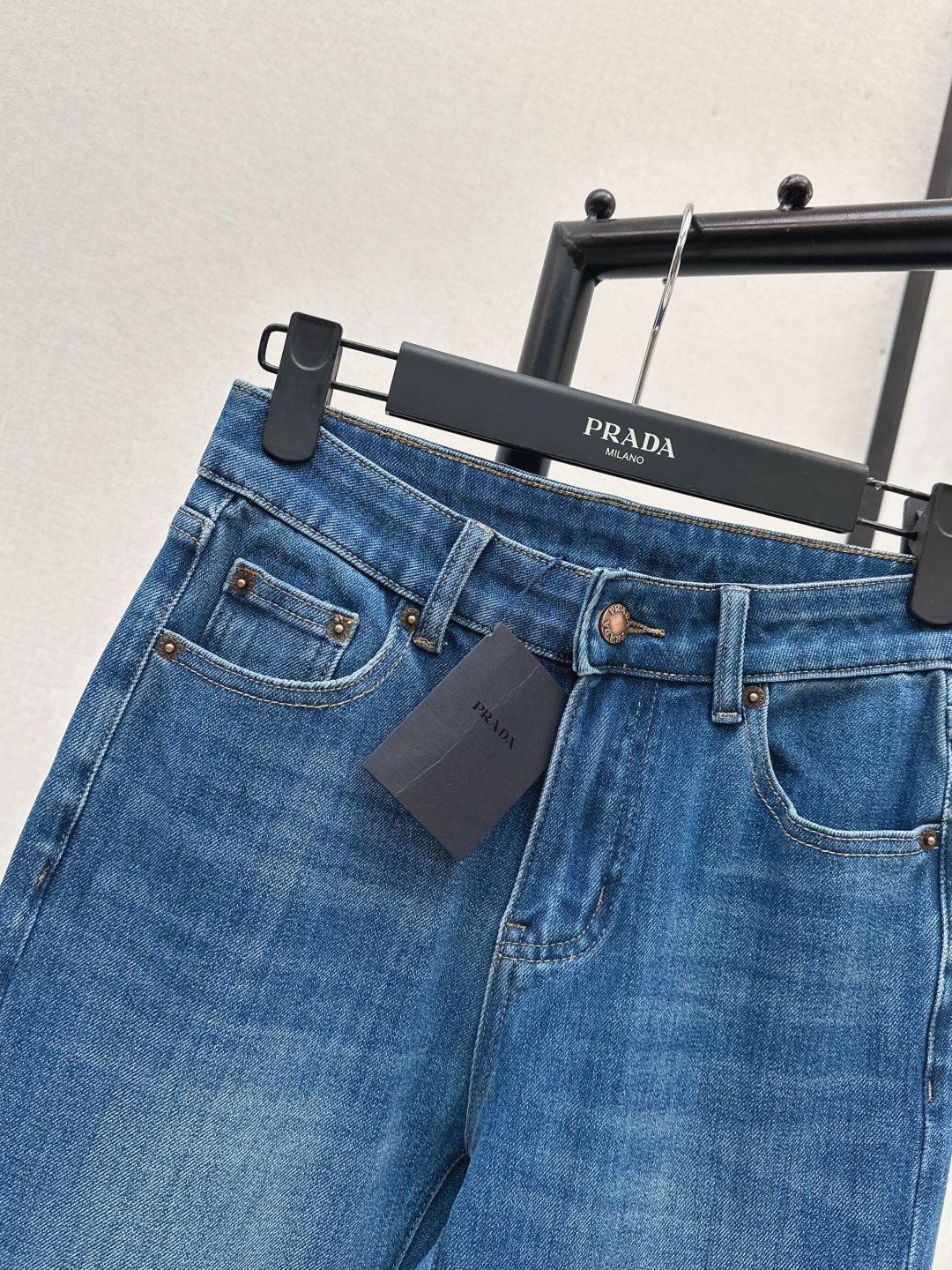 Prada Women's Denim Jeans Minimalist Flare Leg High Waist Blue 6 cmp i1757844923942 7145 0 4