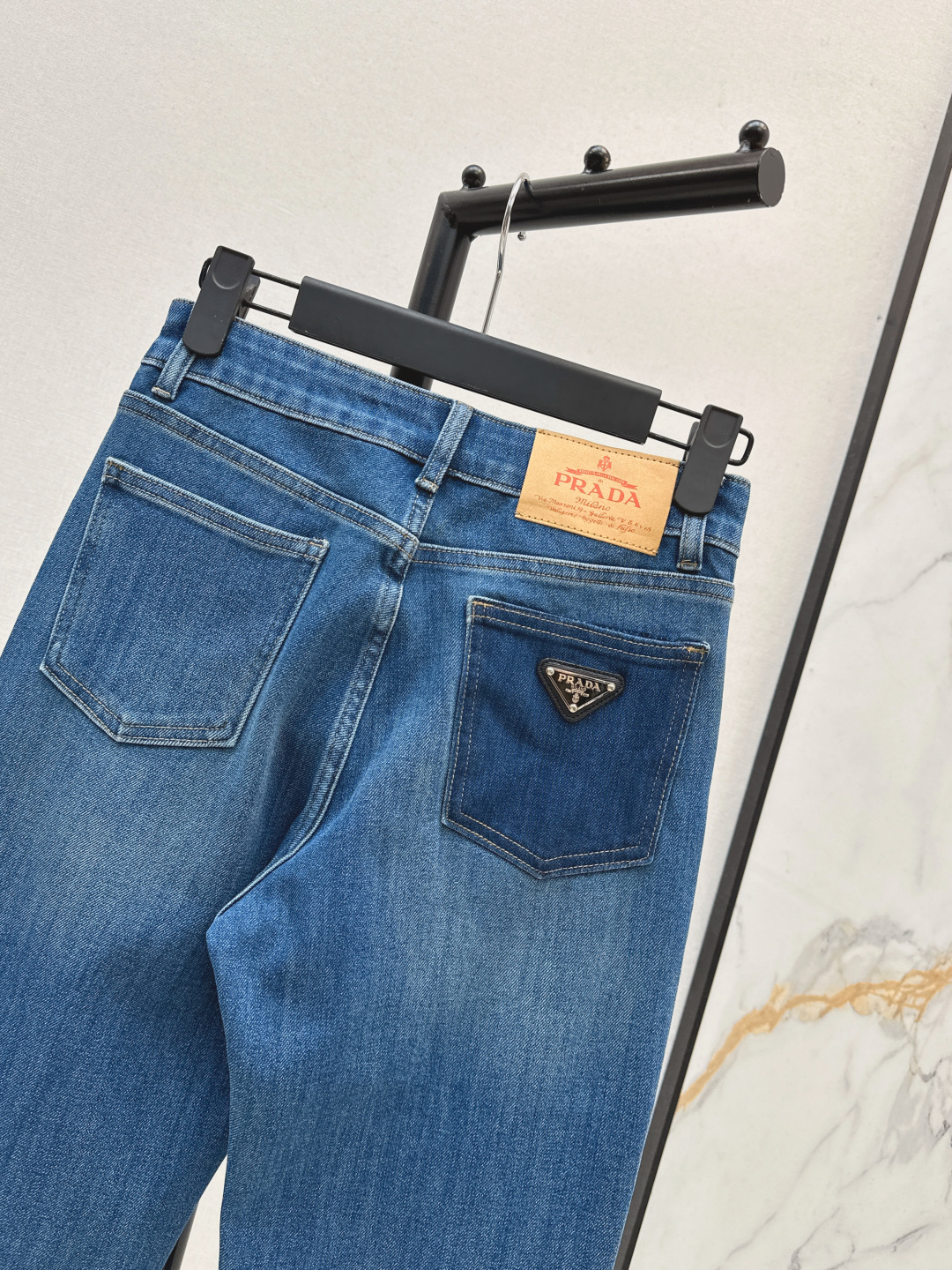 Prada Women's Denim Jeans Minimalist Flare Leg High Waist Blue 10 cmp i1757844926630 2573 0 8