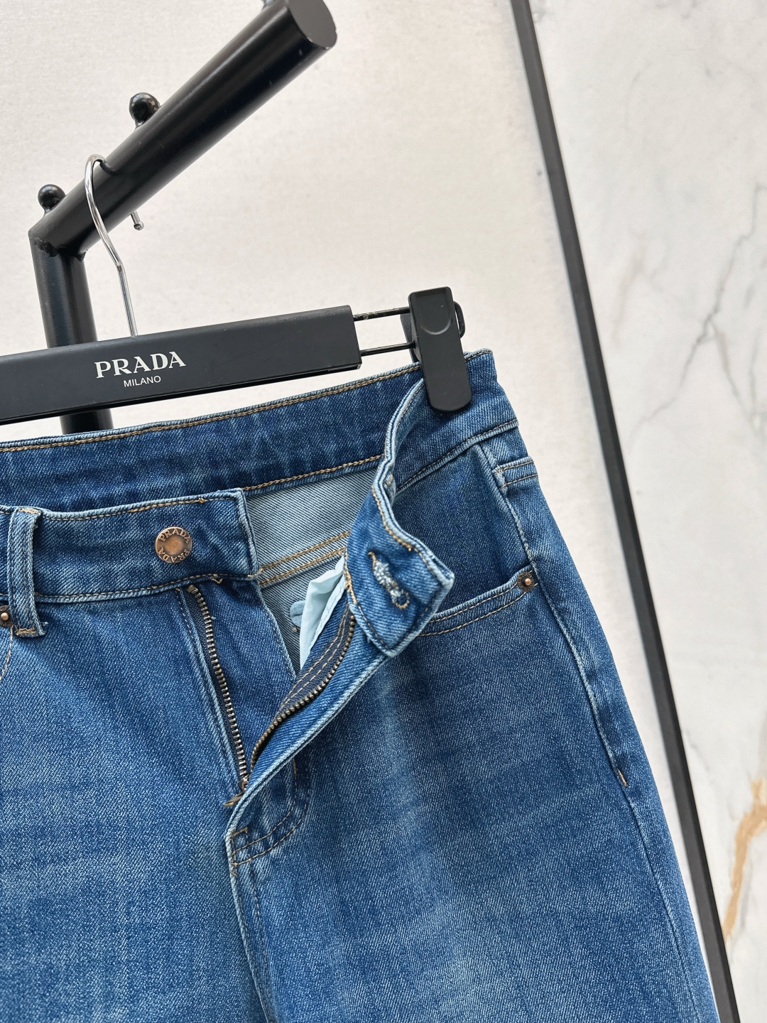 Prada Women's Denim Jeans Minimalist Flare Leg High Waist Blue 7 cmp i1757844927296 7143 0 5
