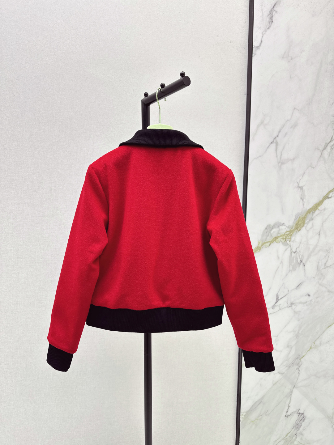 Miu Miu Wool Blend Bomber Jacket, Red, High Neck, Embroidered Logo, Women's 10 cmp i1757850684003 5700 0 8