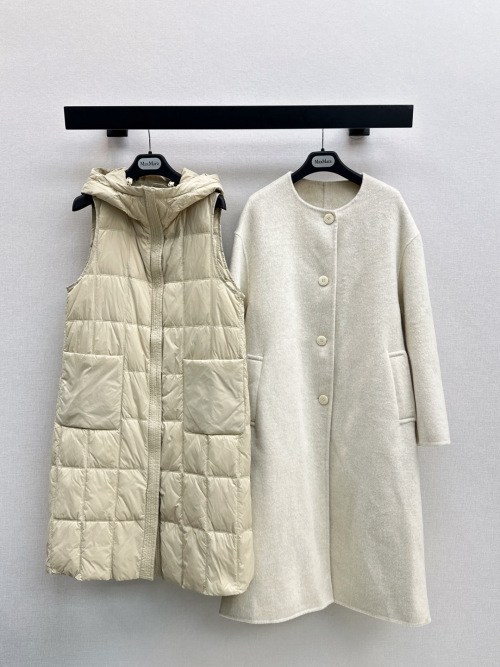 Max 25Ss Women's Wool Coat and Detachable Padded Vest Set - Stylish and Warm 1 Max 25Ss Women's Wool Coat and Detachable Padded Vest Set - Stylish and Warm