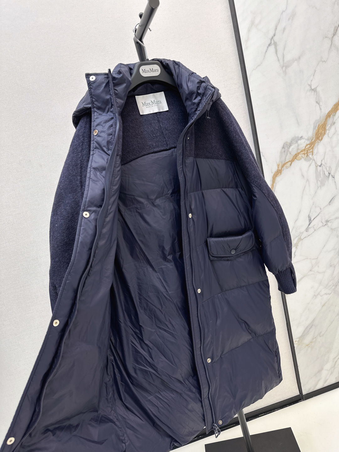 Women's Winter Padded Jacket Wool Sleeve Design Longline Hooded Puffer Coat 9 cmp i1757936398522 1236 0 7