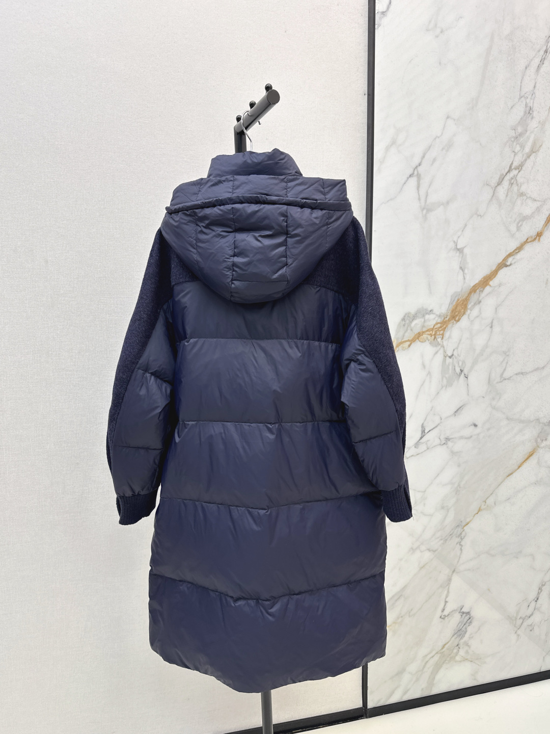 Women's Winter Padded Jacket Wool Sleeve Design Longline Hooded Puffer Coat 10 cmp i1757936398522 6719 0 8