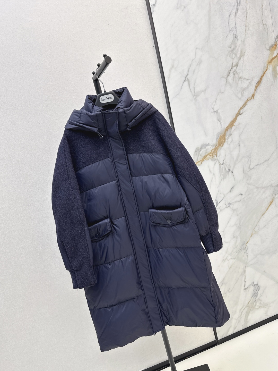 Women's Winter Padded Jacket Wool Sleeve Design Longline Hooded Puffer Coat 4 cmp i1757936398522 8057 0 2