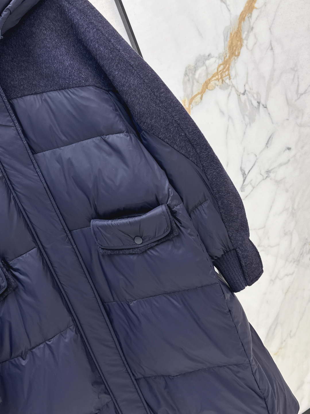 Women's Winter Padded Jacket Wool Sleeve Design Longline Hooded Puffer Coat 7 cmp i1757936403348 6680 0 5