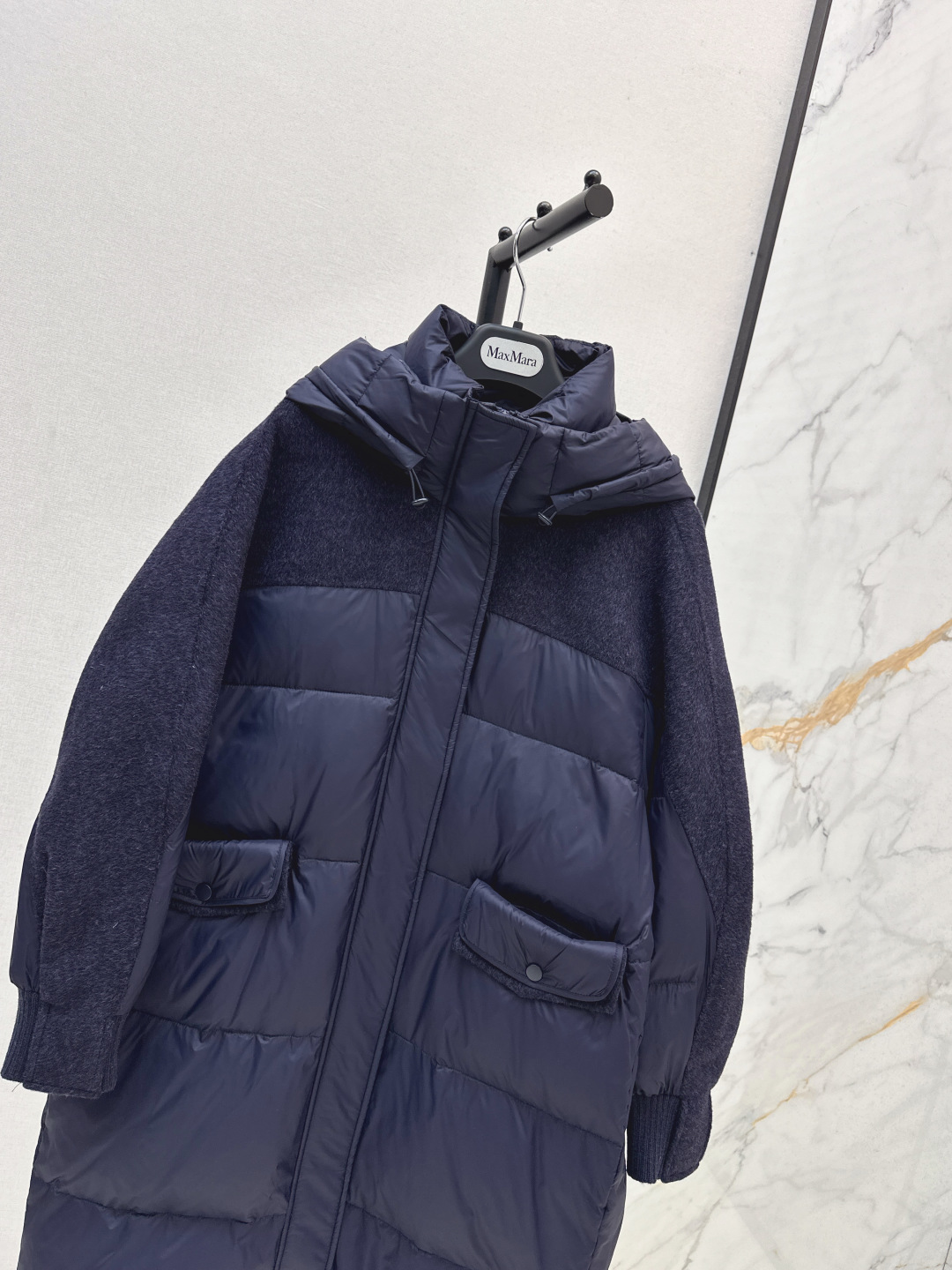 Women's Winter Padded Jacket Wool Sleeve Design Longline Hooded Puffer Coat 5 cmp i1757936403353 3201 0 3