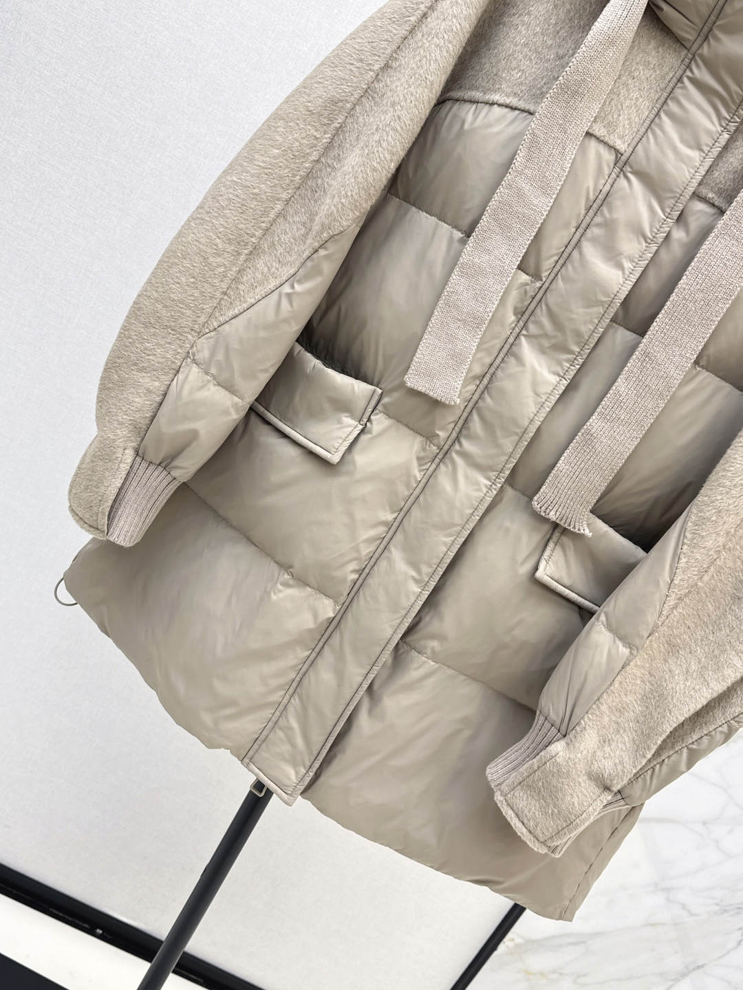 Wool Blend Hooded Down Puffer Coat, Long Sleeves Outerwear for Women 8 cmp i1757936661471 1710 0 6