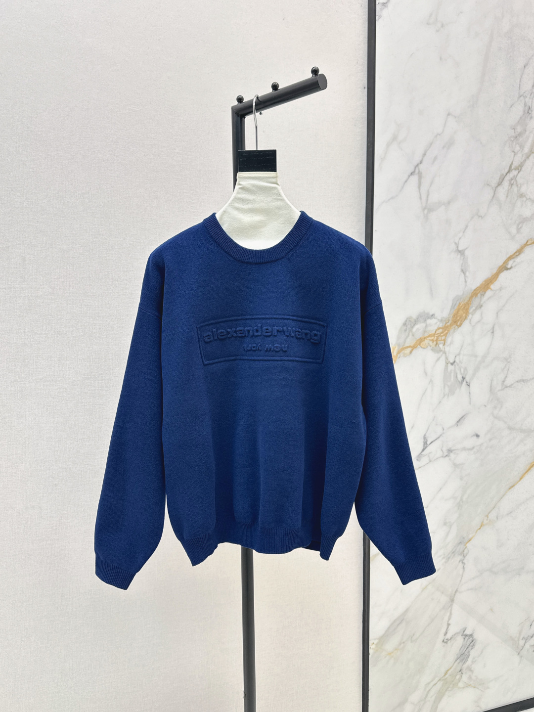 Alexander Wang Embossed Logo Wool Sweater, Women's Round Neck Pullover 3 cmp i1757943381544 7934 0 0