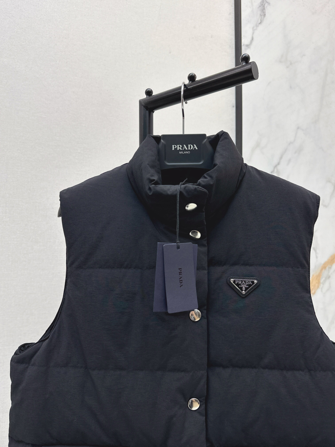 PRADA Women's Down Vest with Triangle Logo - Classic Fit, Warm & Stylish 5 cmp i1757943717042 6879 0 3