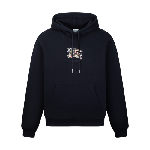 Burberry Equestrian Knight Logo Grid Embroidered Cotton Hoodie