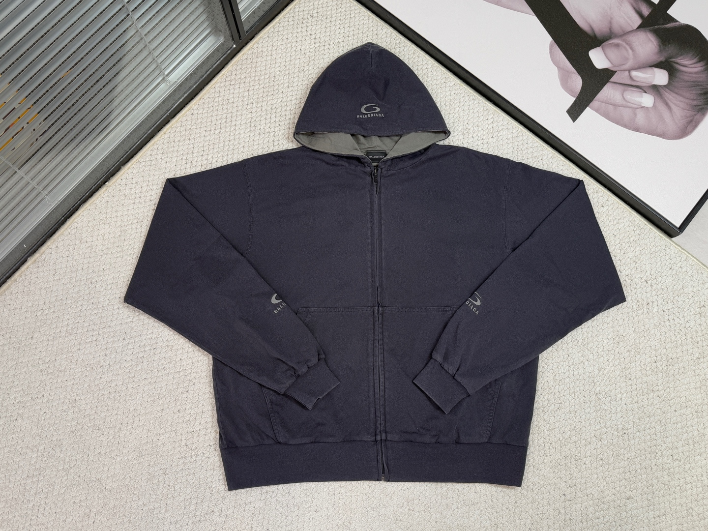 Balenciaga Reversible Zip-Up Hoodie - BLCG Logo, Size S to XL Available